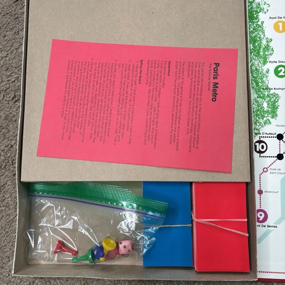 Vintage Paris Metro Board Game 1981 The Subway Game Complete RARE GAME